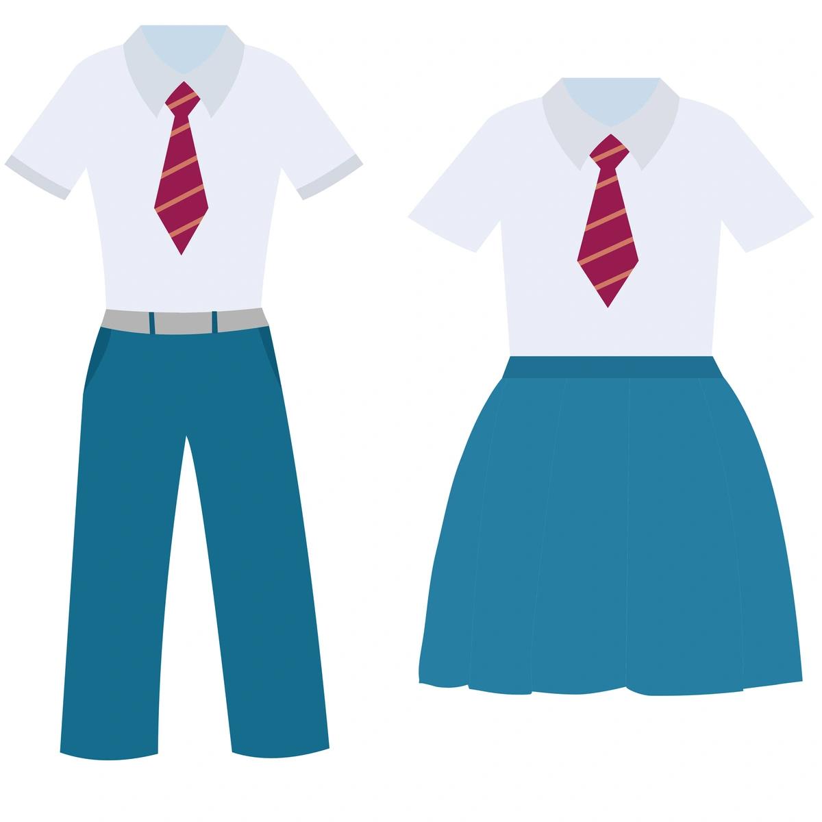 Illustration of school uniforms