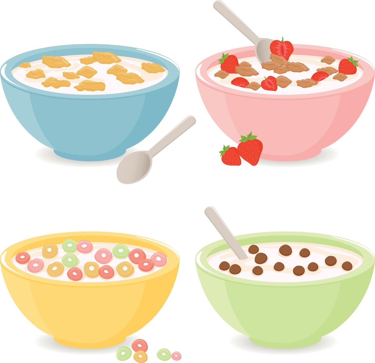 Illustration of cereal bowls
