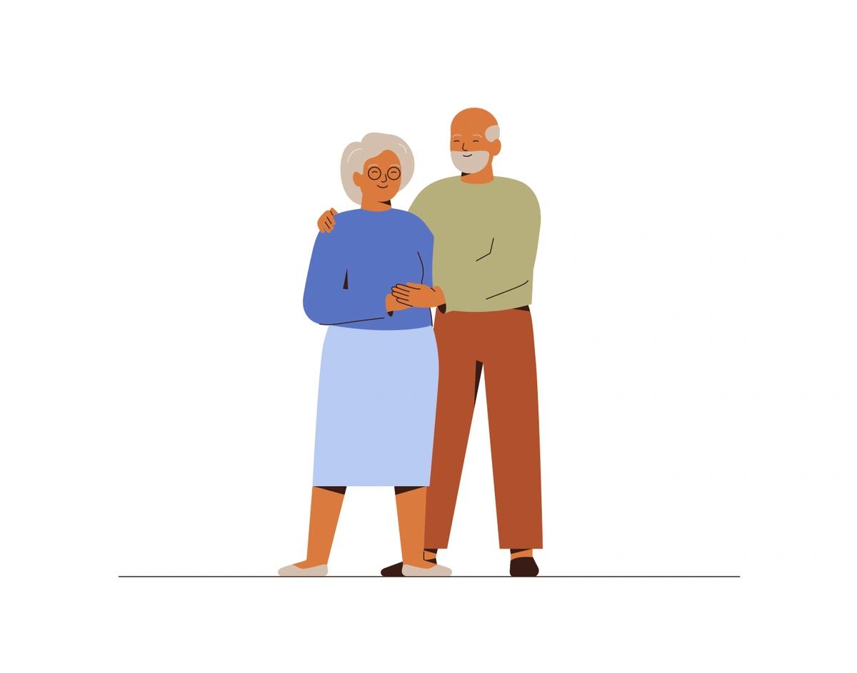 Illustration of two pensioners