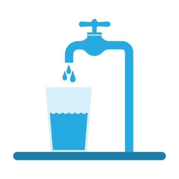 Illustrated image of a tap pouring water into a glass. Households face up to a 90% rise in water bills. How to reduce water bills