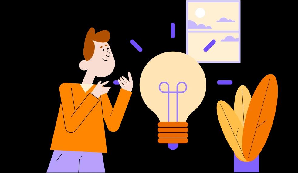 illustration of man and light bulb