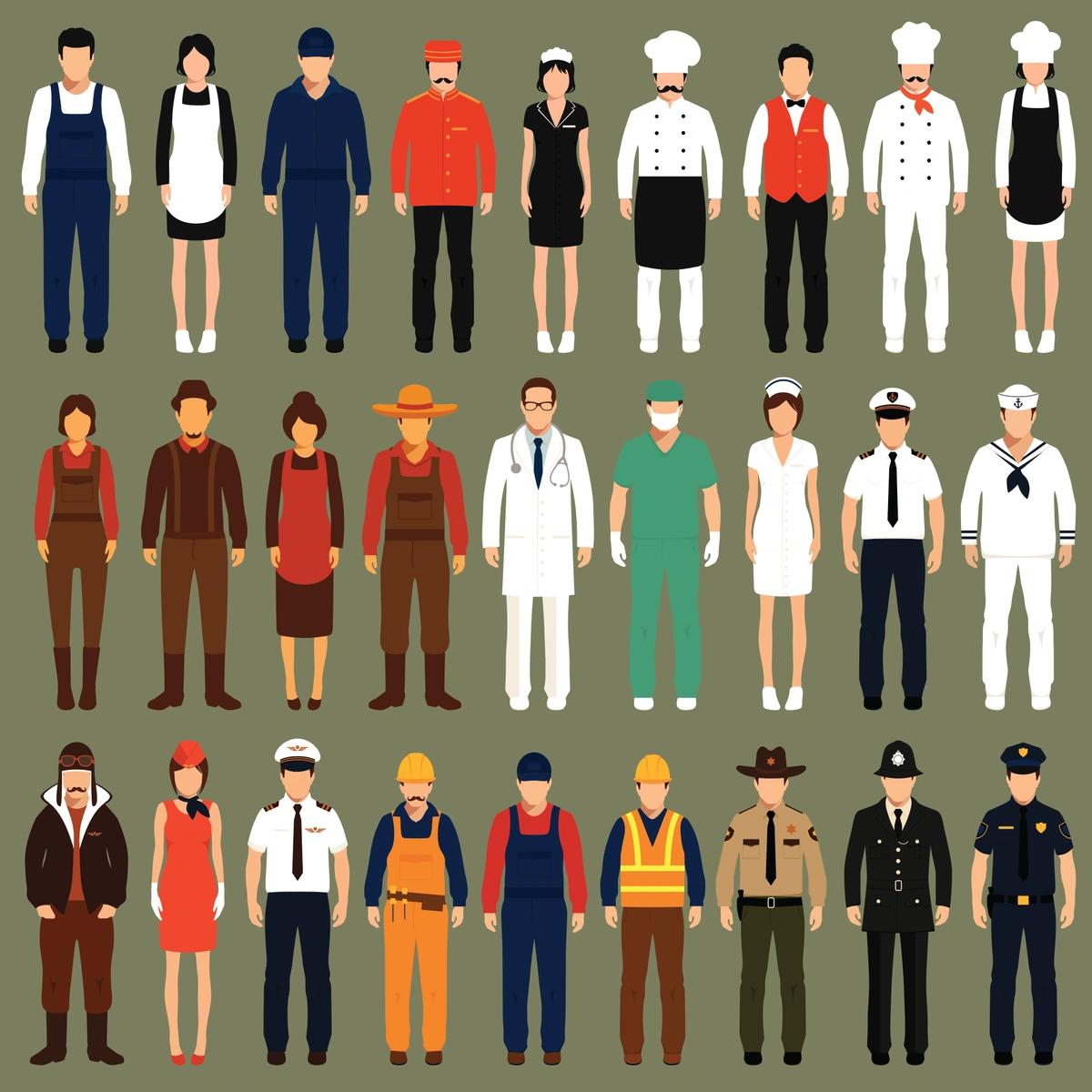 Illustration of workers from different sectors