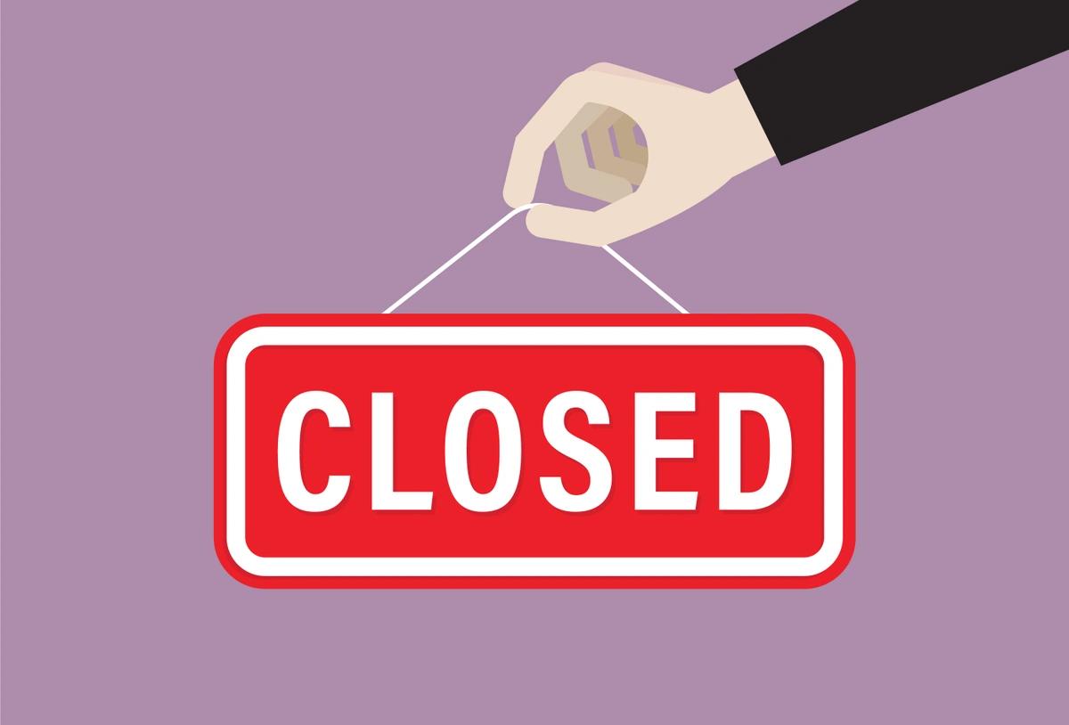 An illustration of a red 'closed' sign.