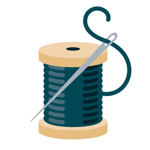Illustrated image of a needle and thread. M&S launches clothes fixing service. Save money and repair your clothes for less