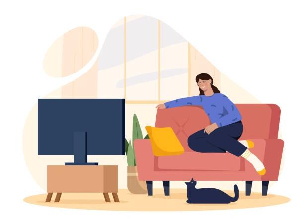 Illustrated image of someone watching TV. Millions of Netflix viewers could face £1,000 fine. Netflix moves into live programming