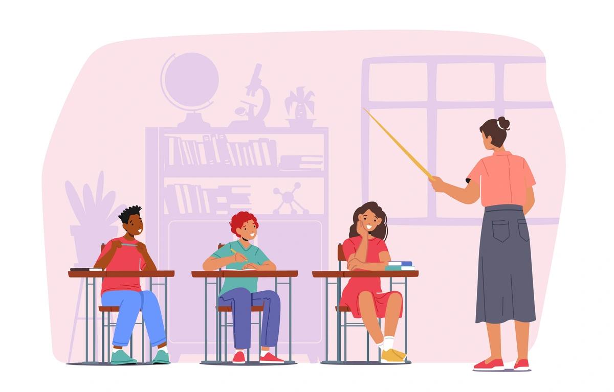 Illustration of school classroom