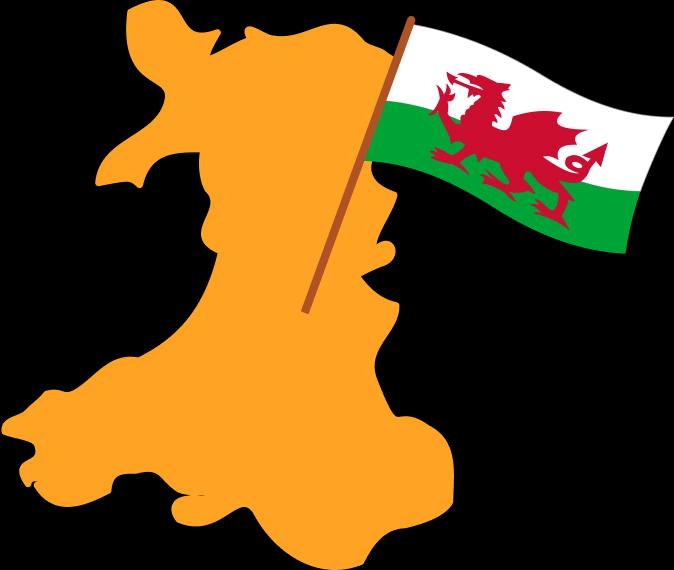 Welsh borders and flag