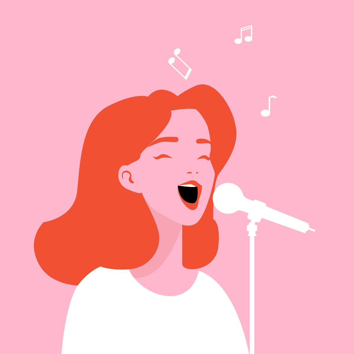 Illustration of pop singer celebrity