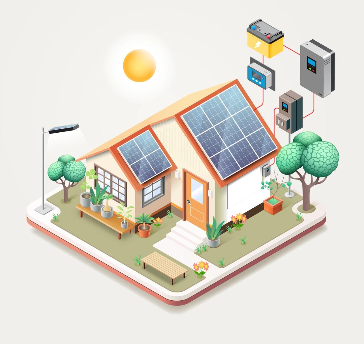 Illustration of sustainable home