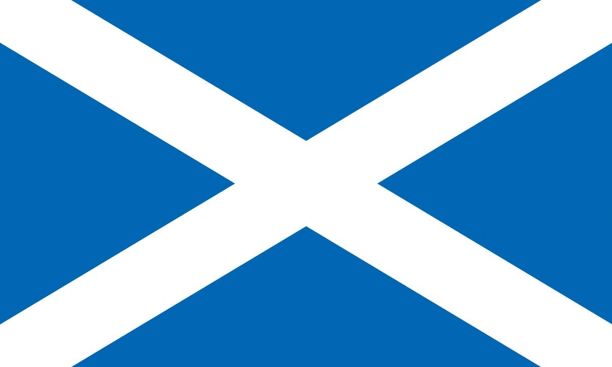 An illustration of the Scottish flag.