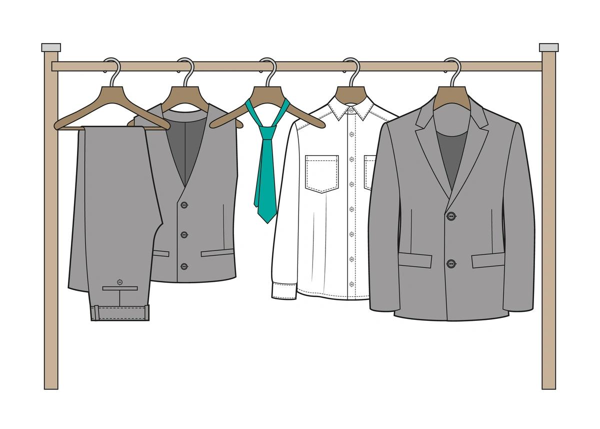 Illustration of dry cleaned suit