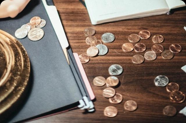 coins on desk