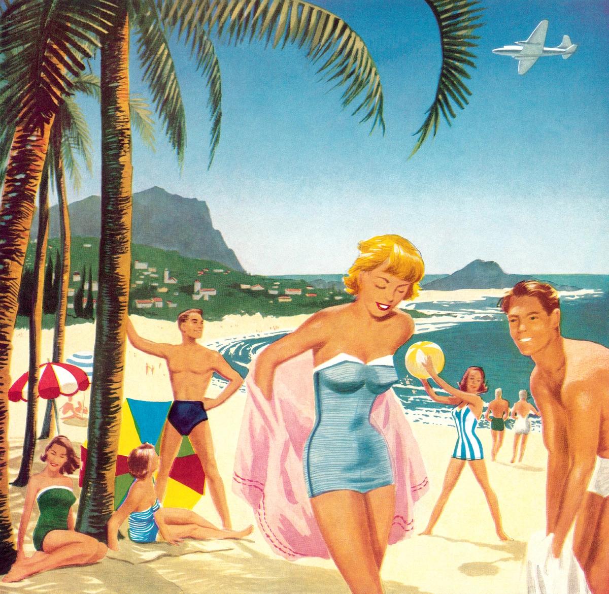 Illustration of people on the beach