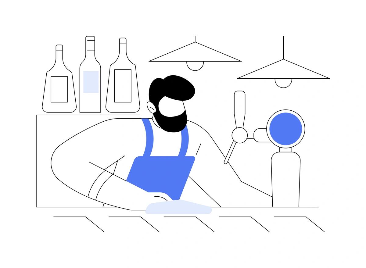 Illustration of bartender