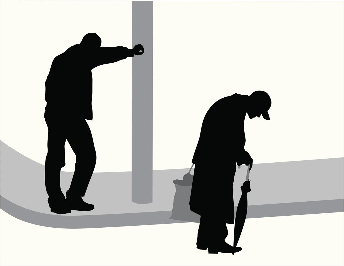 Illustration of silhouettes looking upset